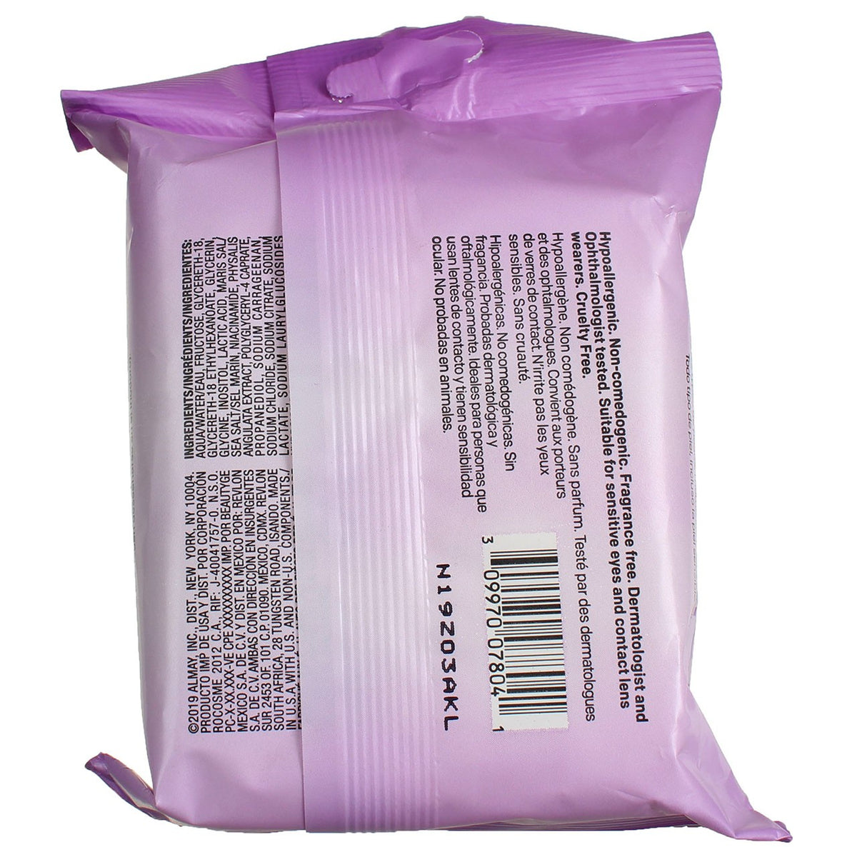 3-Pack Longwear Makeup Remover Wipes for Face & Eyes - 25 Count Each