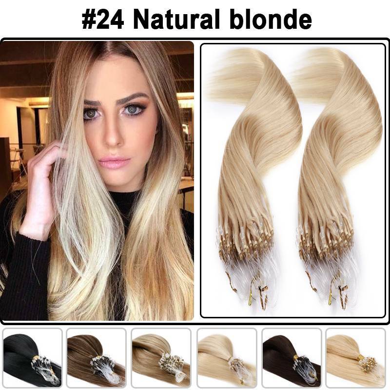 Micro Ring Hair Extensions 200G Human Remy Loop Bead Tip Hair Piece