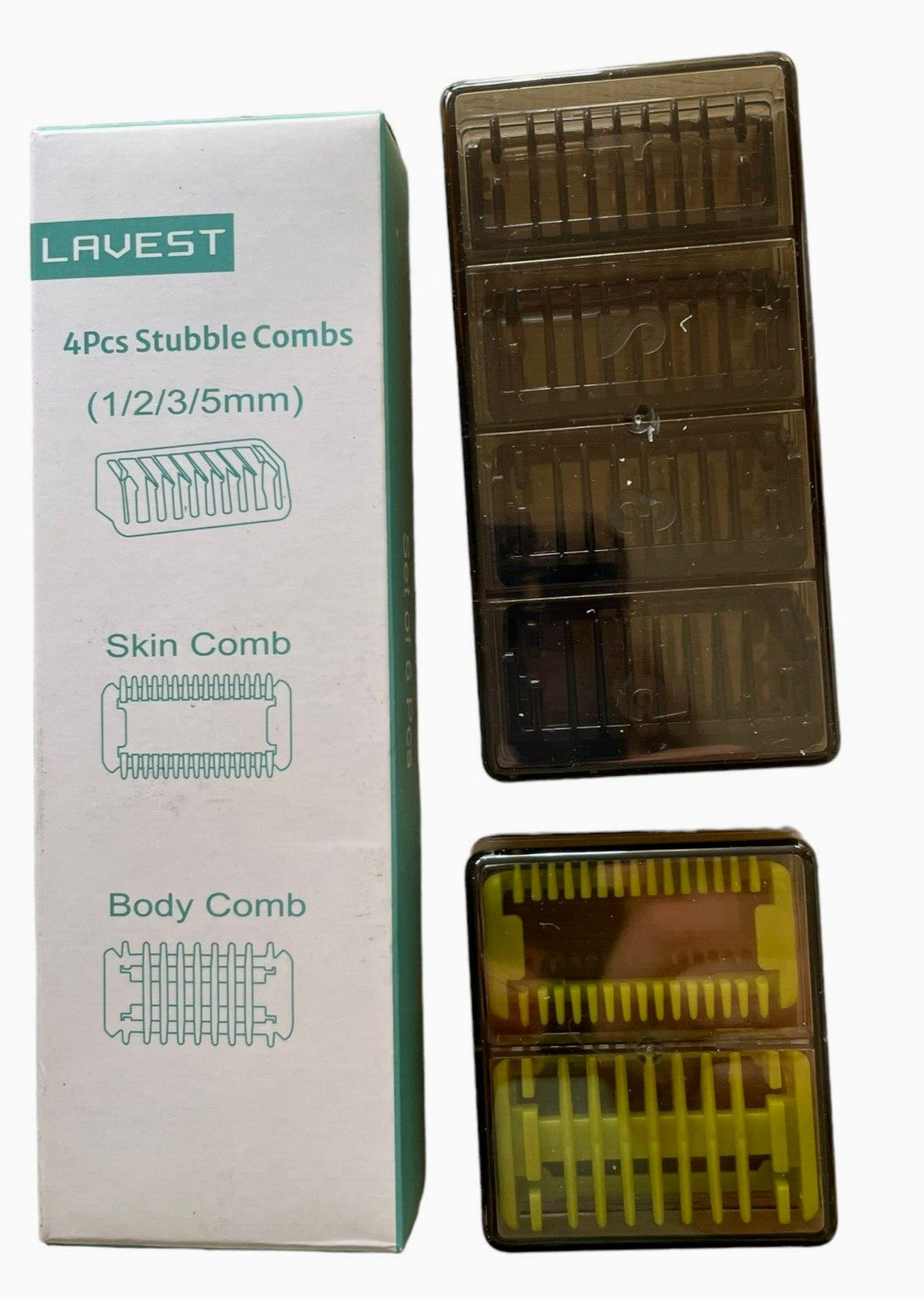 6 Piece Stubble Comb Set for Beard & Facial Hair Grooming