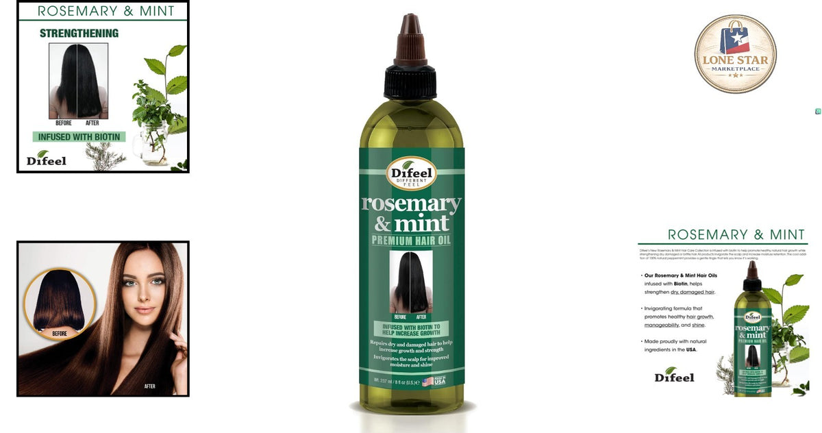 Rosemary Mint Hair Oil with Biotin - 8 oz