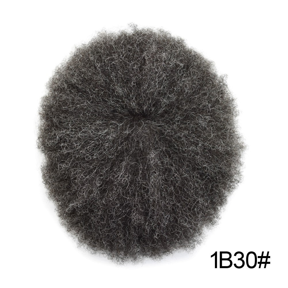 Men's Afro Curly Hair Units for Black Men - Thin Skin Toupee & Hairpieces