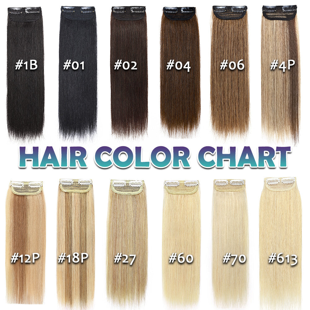 Clip-In Hair Extensions Human Hair Remy Topper & Patch Hairpiece
