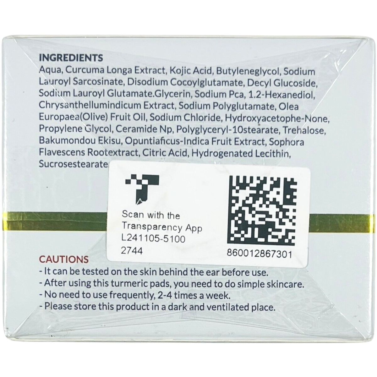 Turmeric & Kojic Acid Facial Cleansing Pads - 50 Count, Pack of 2