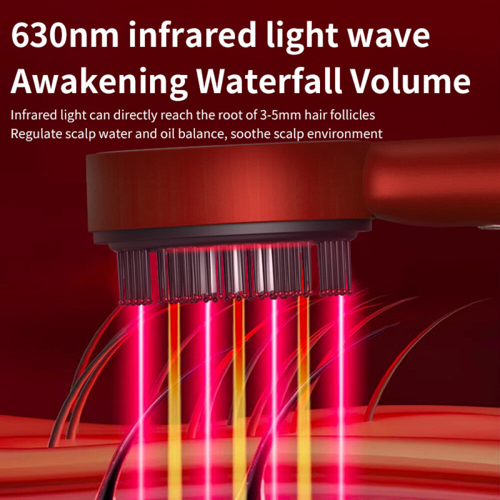 Electric Scalp Massage Comb with Red Light & Liquid Applicator