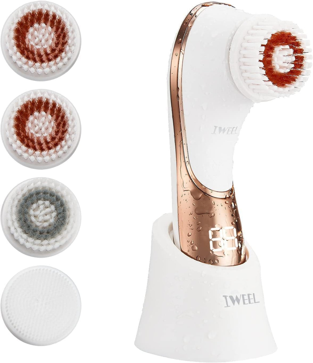 Electric Facial Cleansing Brush with 4 Brush Heads Waterproof Skin Care Tool