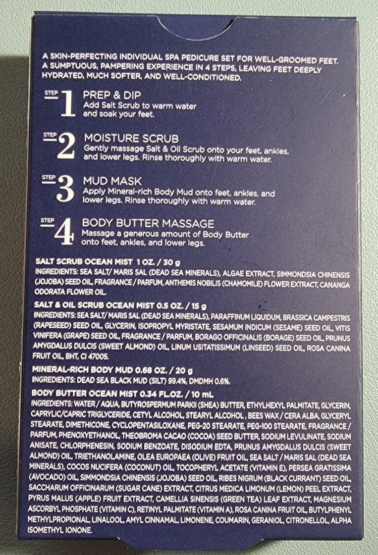 Seacret Pedi Pack 4 Step Kit Salt Scrub Oil Scrub/Body Mud/Body Butter