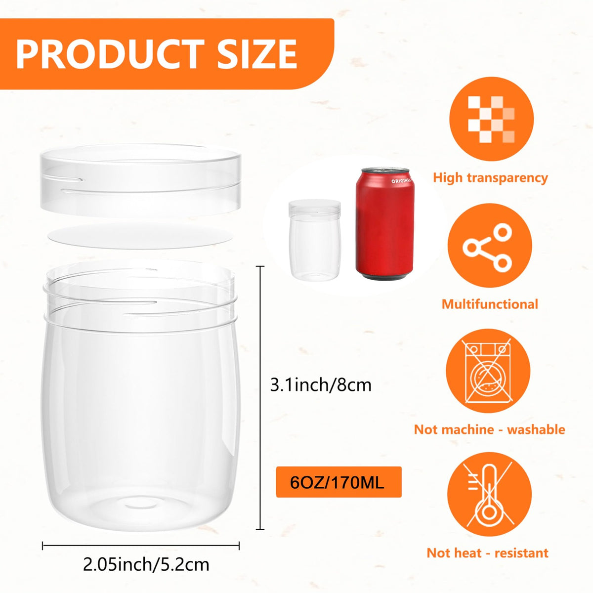 Mini Plastic Pudding Jars with Lids - 82 Pack, Food-Grade Storage Containers