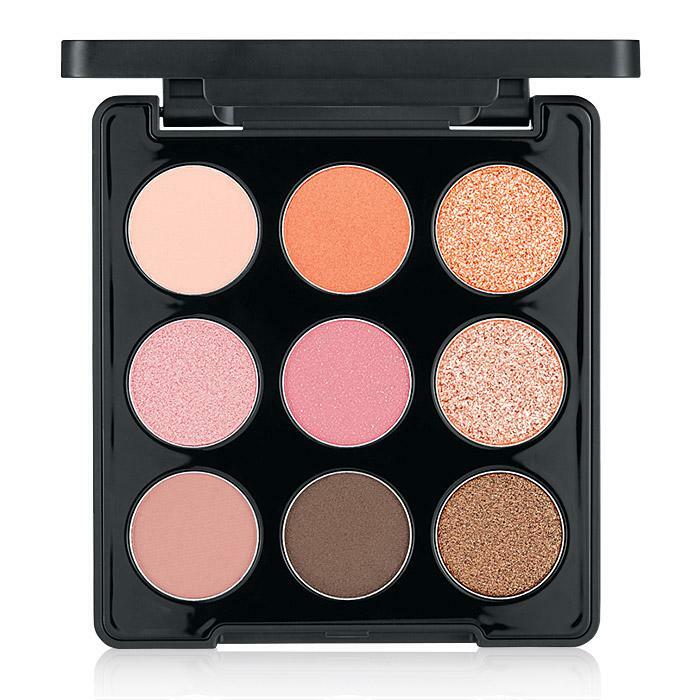 Mono Pop Eyeshadow Palette - Mood Coral, 9 Shades, Matte & Shimmer