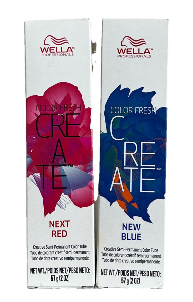 Wella Color Fresh Create Semi-Permanent Hair Dye 2 Pack - Red & Blue