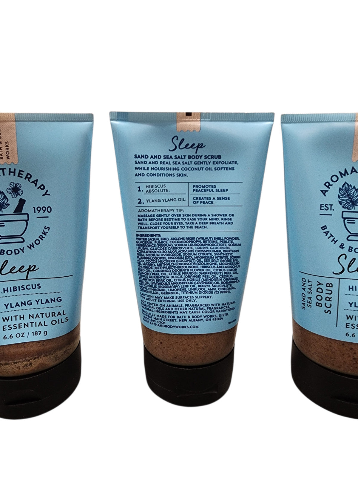 x3 Bath & Body Works Aromatherapy Sleep Hibiscus Ylang Sand Sea Salt