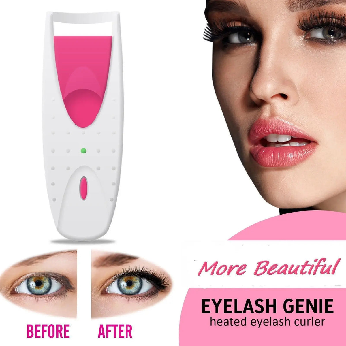 Electric Heated Eyelash Curler for Long Lashes - Rechargeable Makeup Tool