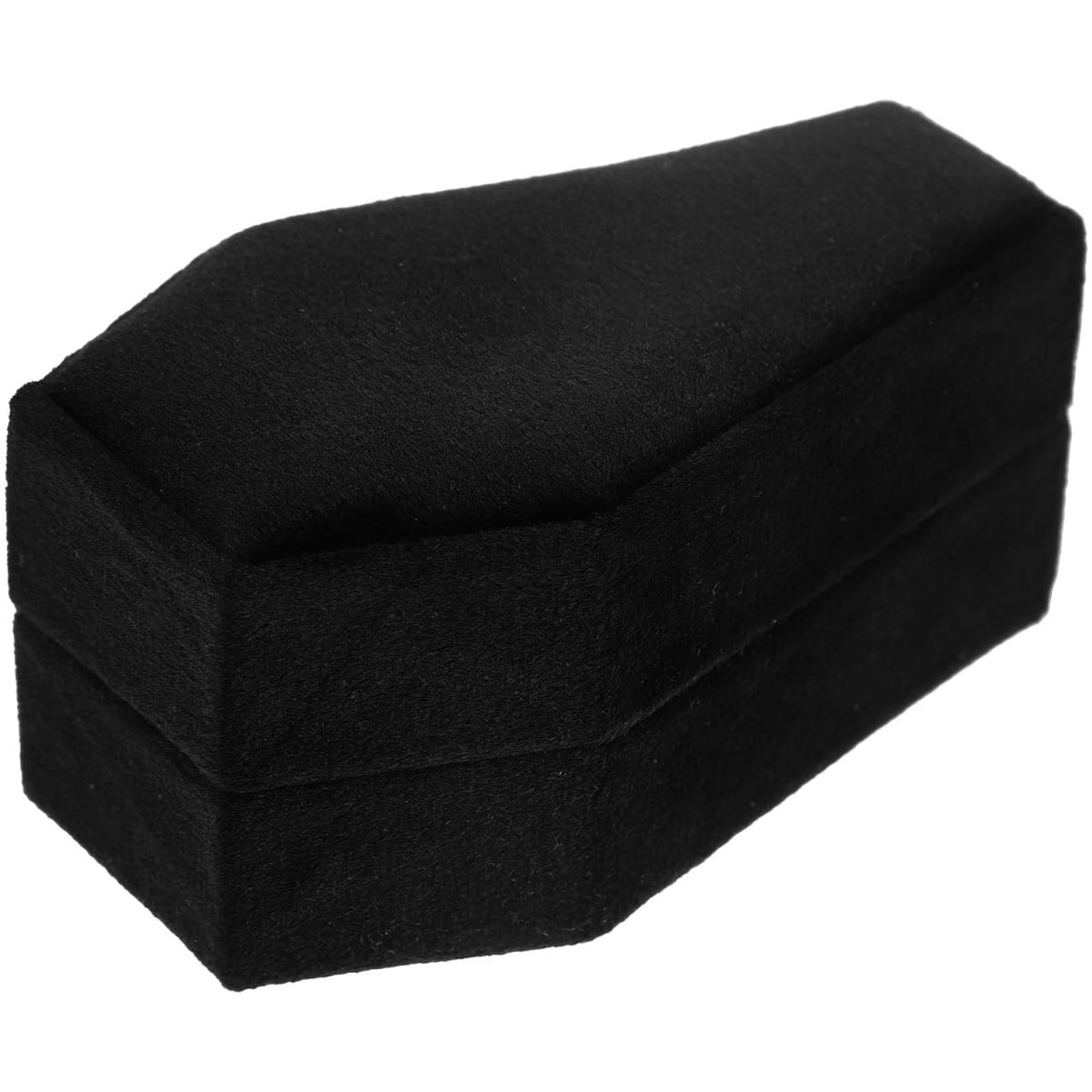 Gothic Coffin Ring Box - Compact Travel Jewelry Case in Black