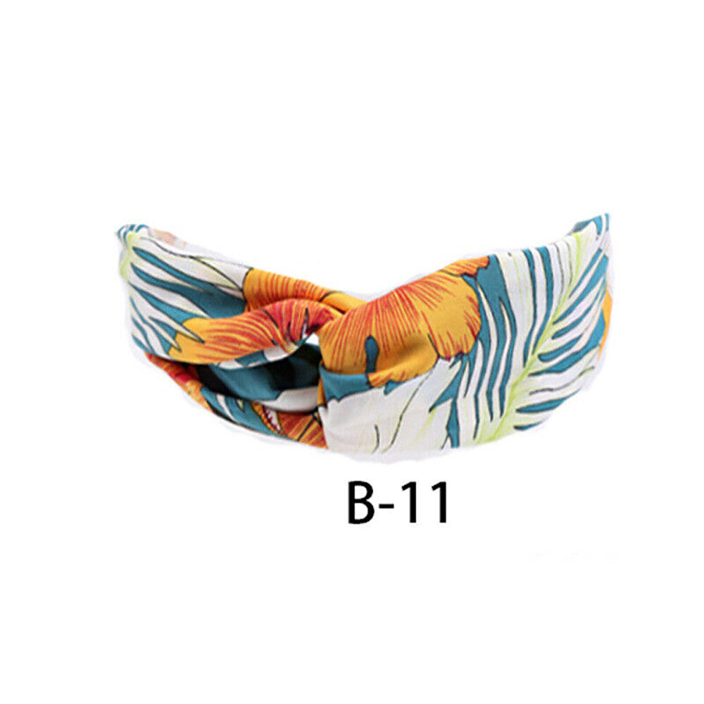 Multicolor Boho Floral Twist Knot Headband - Elastic Wrap Turban for Women & Men