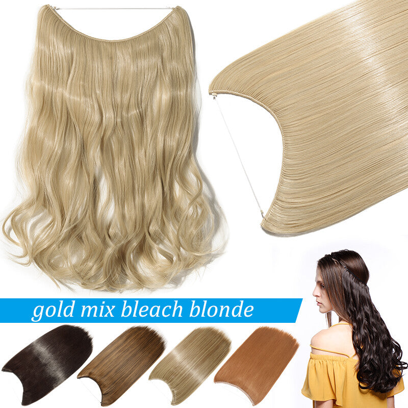 Invisible Wire Hair Extension Headband - Adjustable Wavy 20 Inches