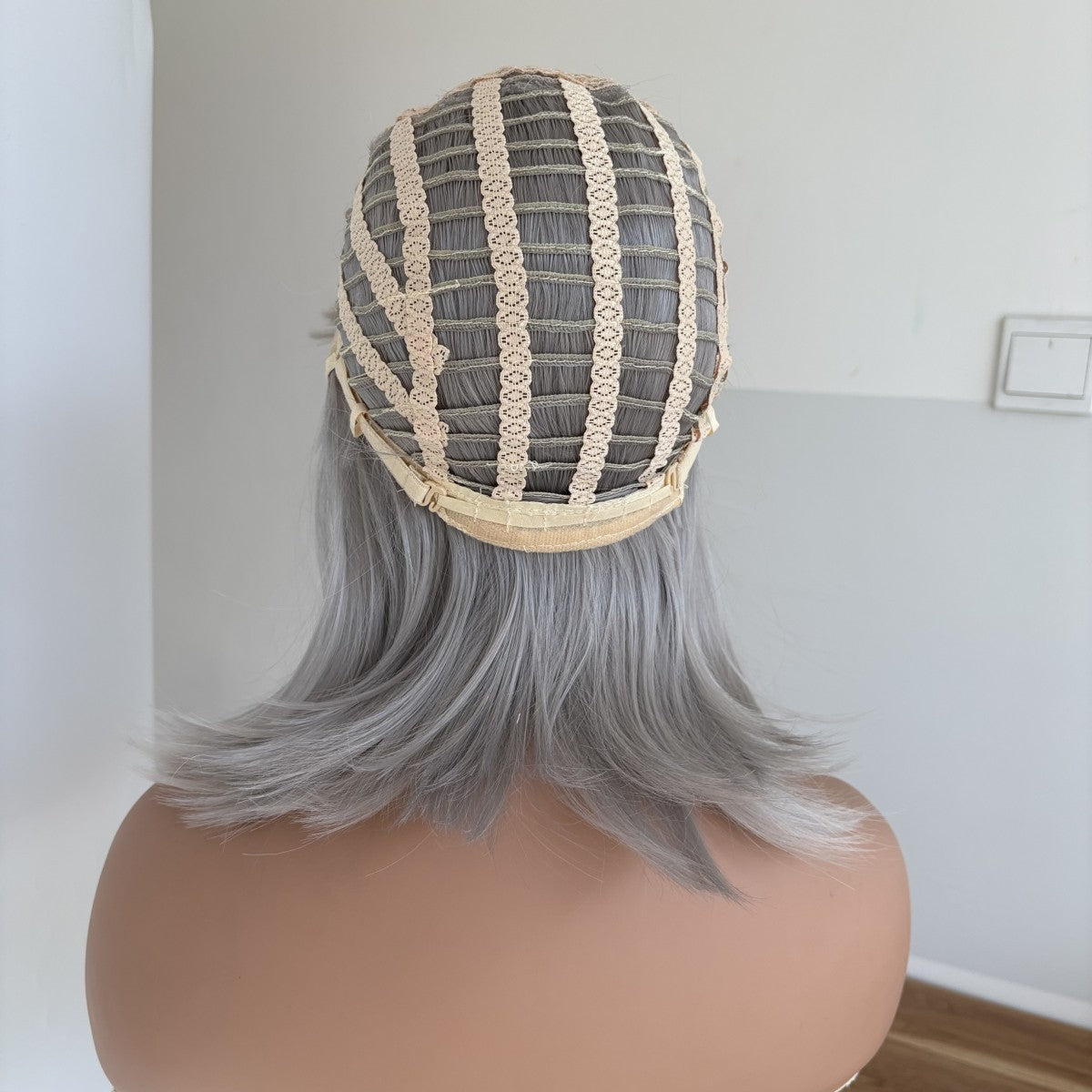 Grey Cosplay Wig with Bangs - Straight Heat-Resistant Synthetic Hair for Women