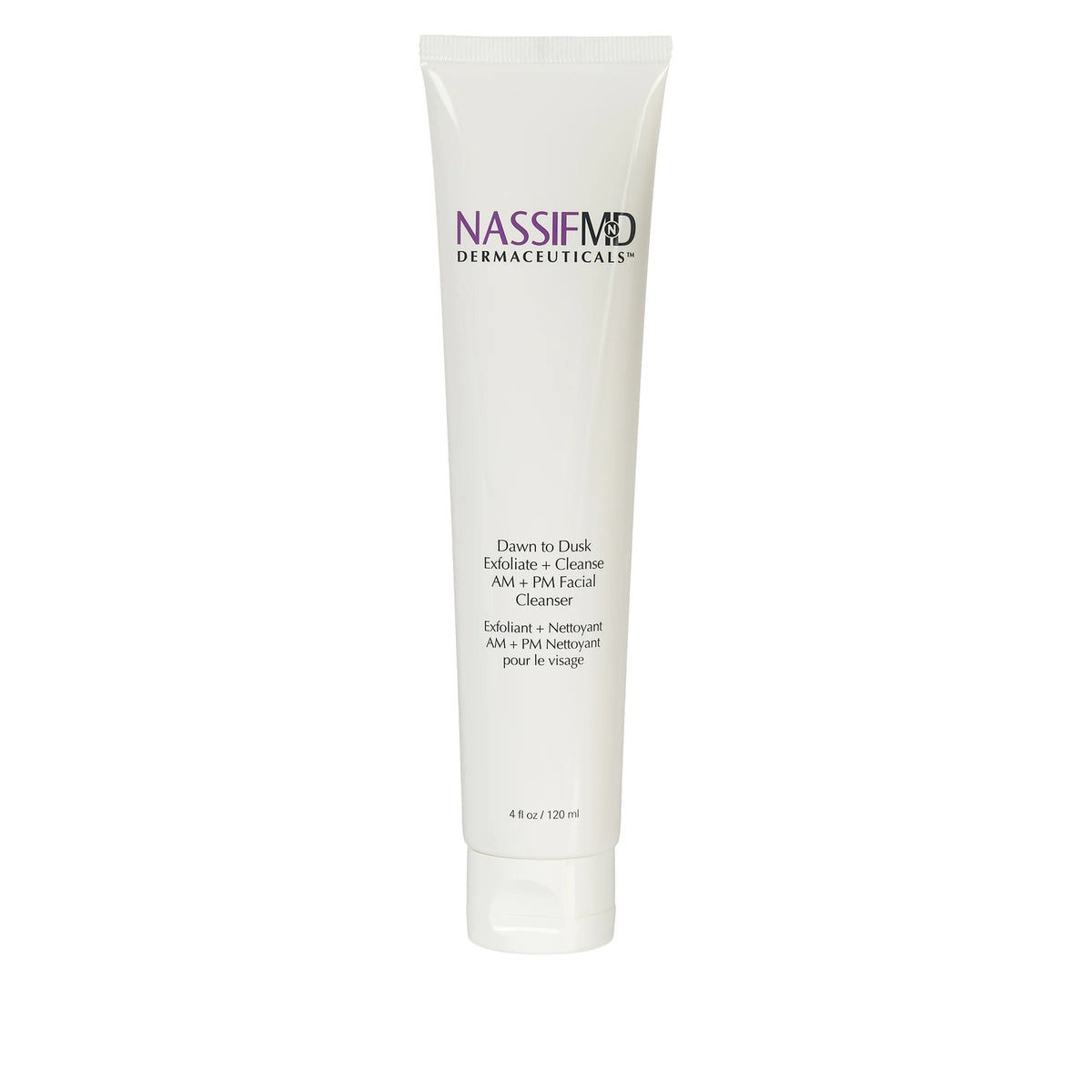 NassifMD Dawn to Dusk Exfoliating Facial Cleanser 4 oz - Gentle Skin Brightening & Pore Refining