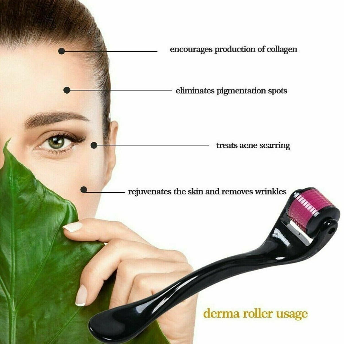 Derma Roller for Hair Loss & Skin Rejuvenation 0.5-2.0mm Microneedle Dermaroller