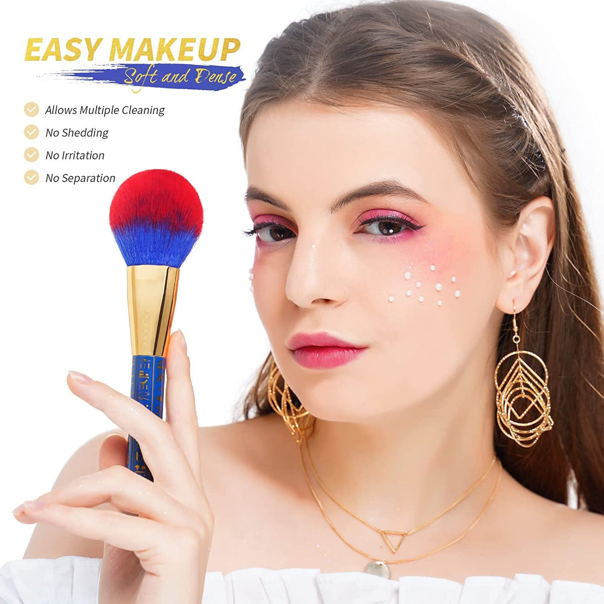 19-Piece Makeup Brush Set with Synthetic Kabuki Foundation and Eye Brushes