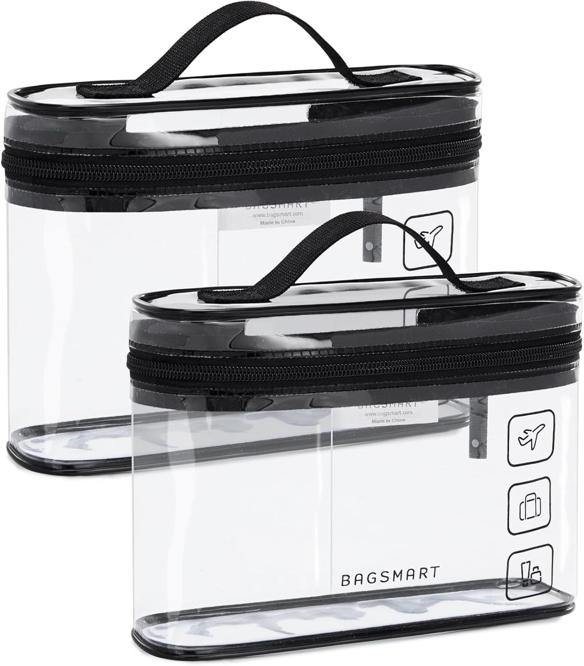 TSA Approved Clear Toiletry Bag Set - Waterproof Makeup Organizer, 2 Pack