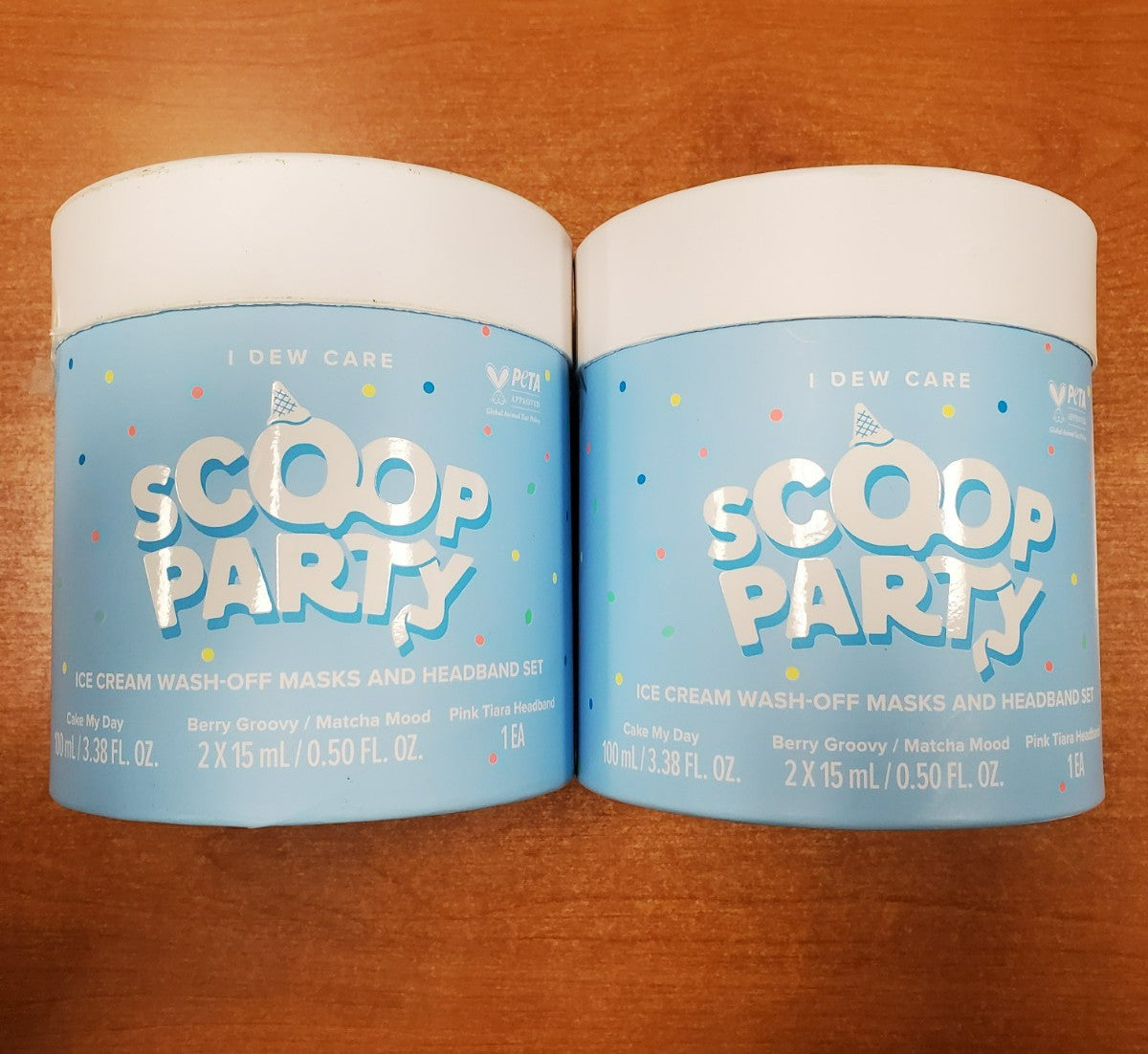 Ice Cream Mask & Headband Set - Hydrating & Brightening Skincare, 2 Pack