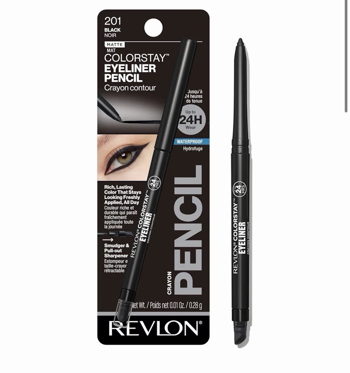 Revlon ColorStay Waterproof Eyeliner Pencil, 201 Black – 2 Pack