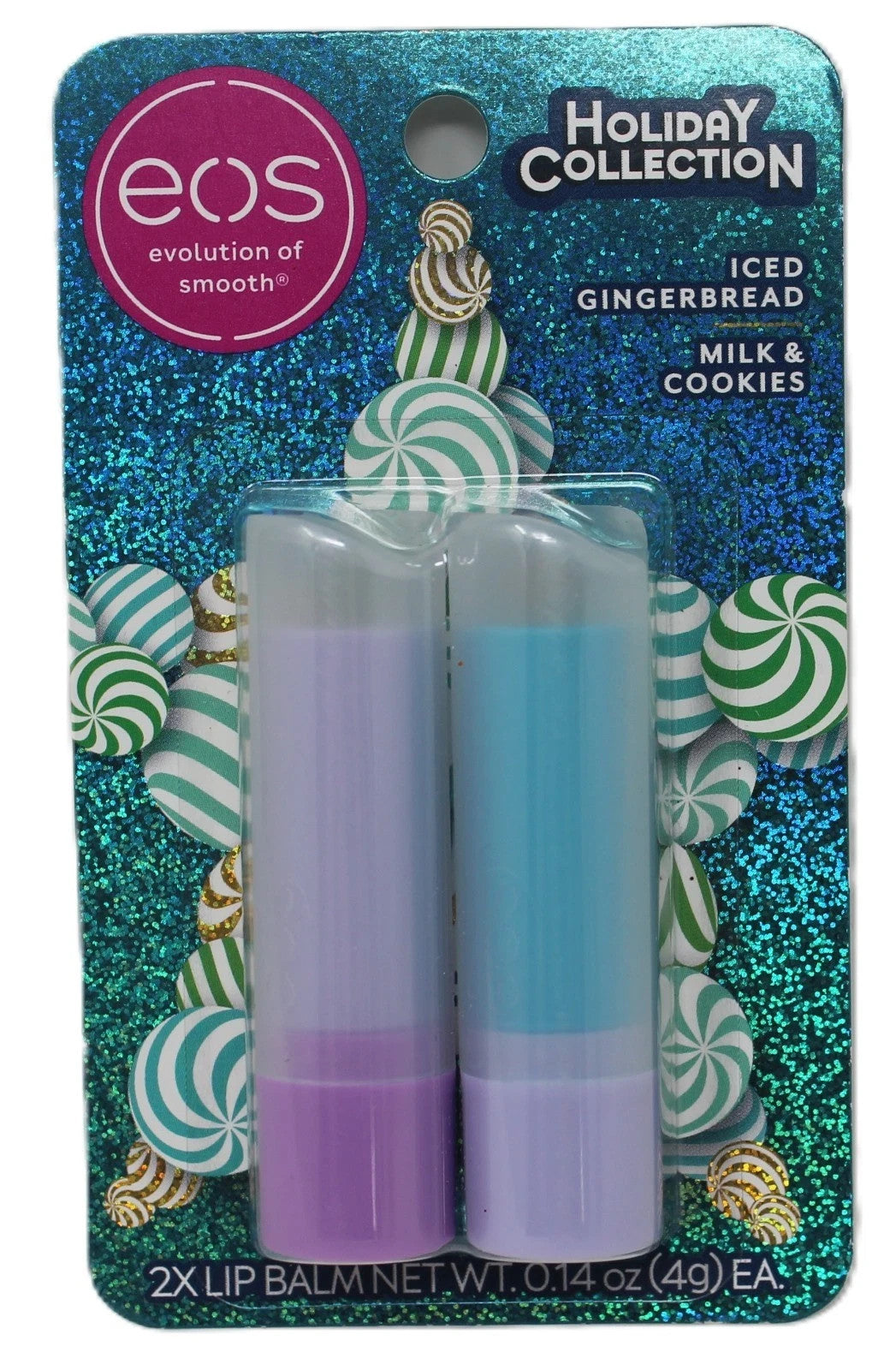 Eos Lip Balm Set - Milk & Cookies and Iced Gingerbread Holiday Collection 0.14oz x 2