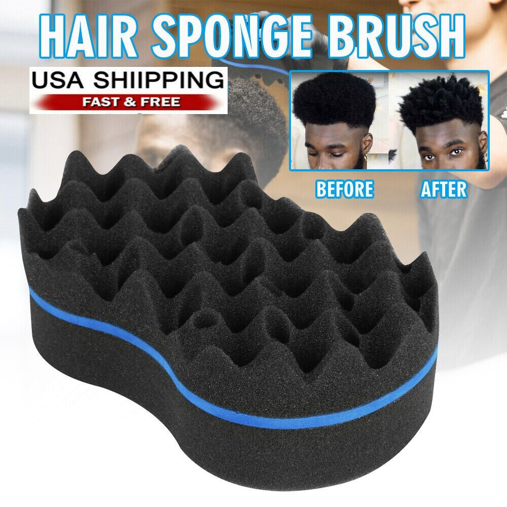 Double Side Barber Hair Brush Sponge Locking Afro Curl Twist Dreads