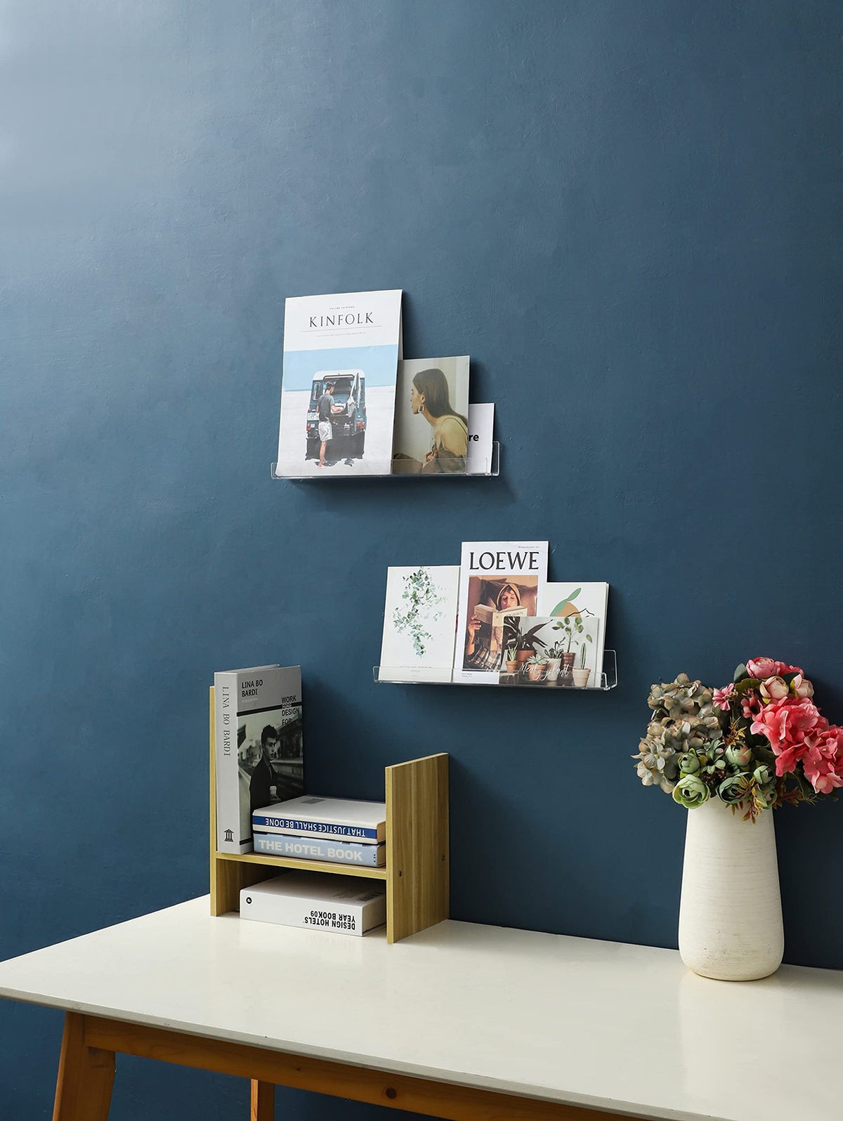 Clear Acrylic Floating Shelves Set of 6 Wall Book Shelves Display Ledges