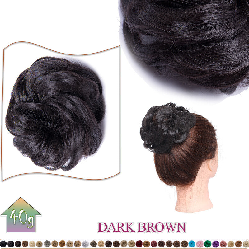 Curly Messy Bun Hair Extension Scrunchie Natural Updo Thick Human Hair