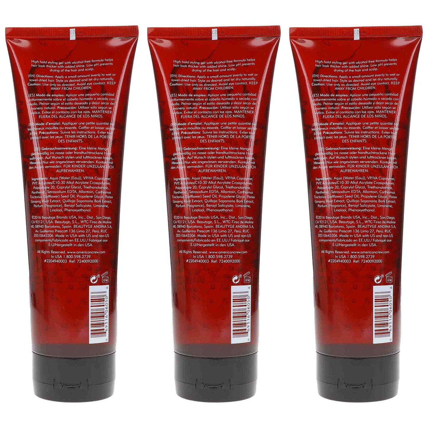 American Crew Firm Hold Hair Gel 8.4 oz - Strong Hold Styling Gel 3 Pack