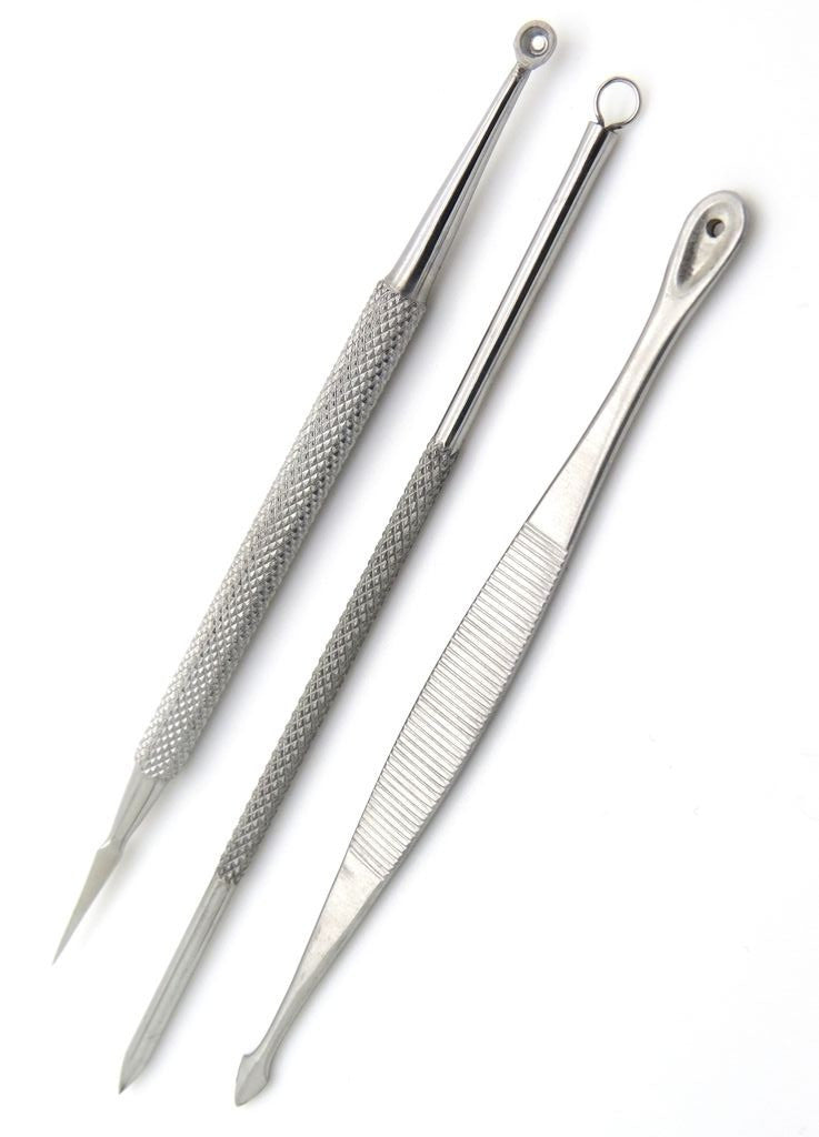 Blackhead Remover Tools Set of 3 - Acne Blemish Extractor Kit for Skin Care