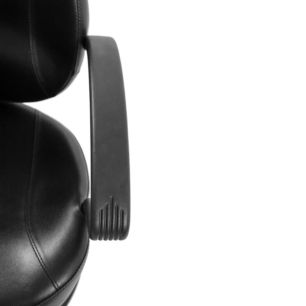 Black Barber Chair with Hydraulic Pump and Footrest - Salon & Hair Stylist Chair