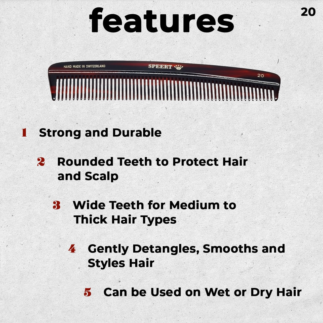 Handmade Swiss Tortoise Shell Comb 6.4 Inch Havana Brown Gold Hair Accessory