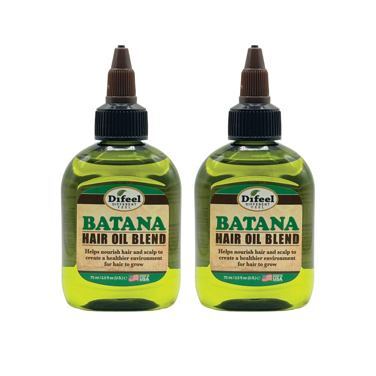 Natural Hair Oil for Nourishment & Growth - 2.5oz Pack of 2