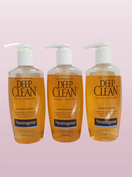 Deep Clean Facial Cleanser for Normal to Oily Skin - 6.7 oz Pack of 3