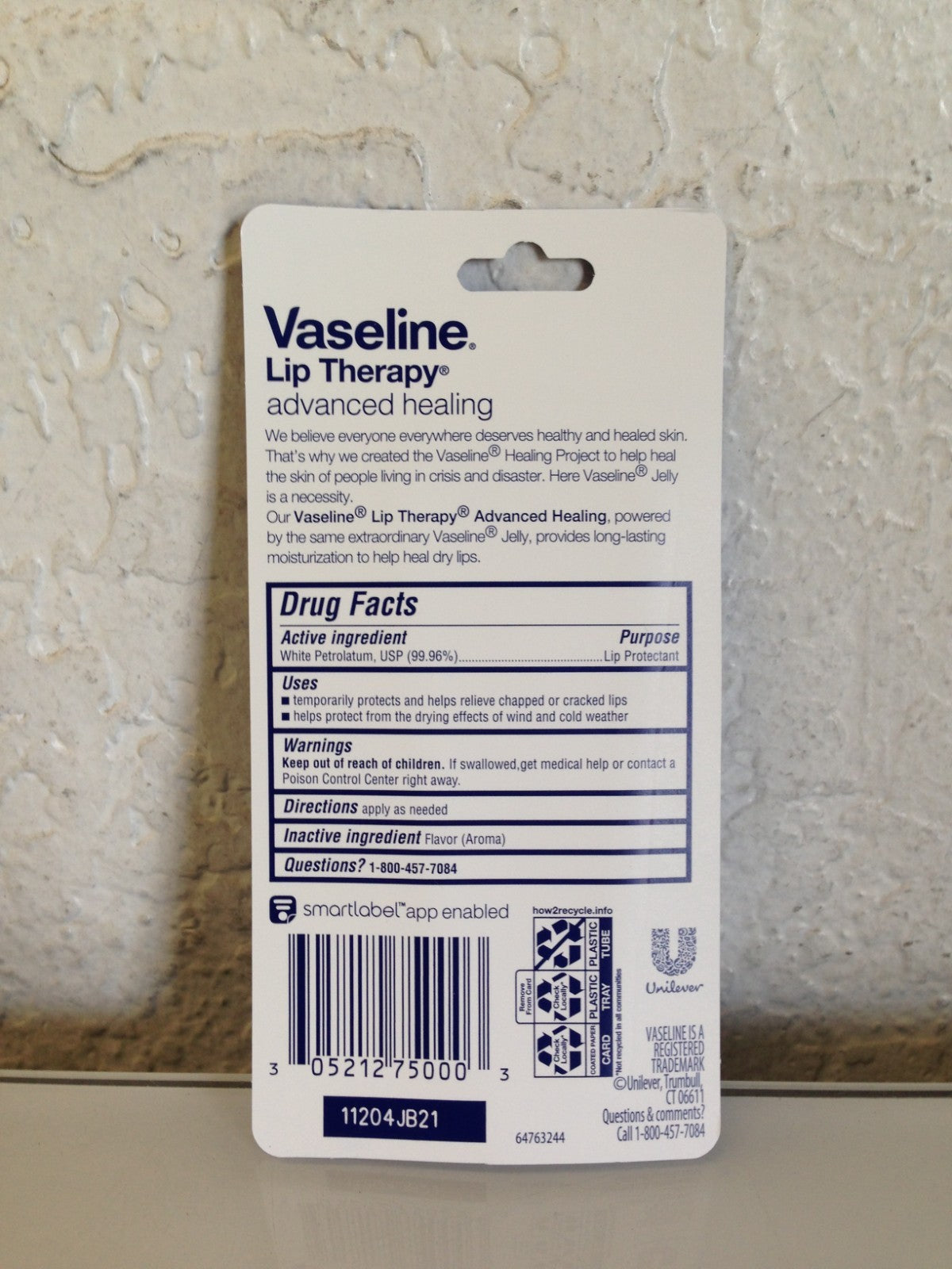Vaseline Lip Therapy Advanced Healing Lip Balm 0.35 oz Tube - Pack of 4