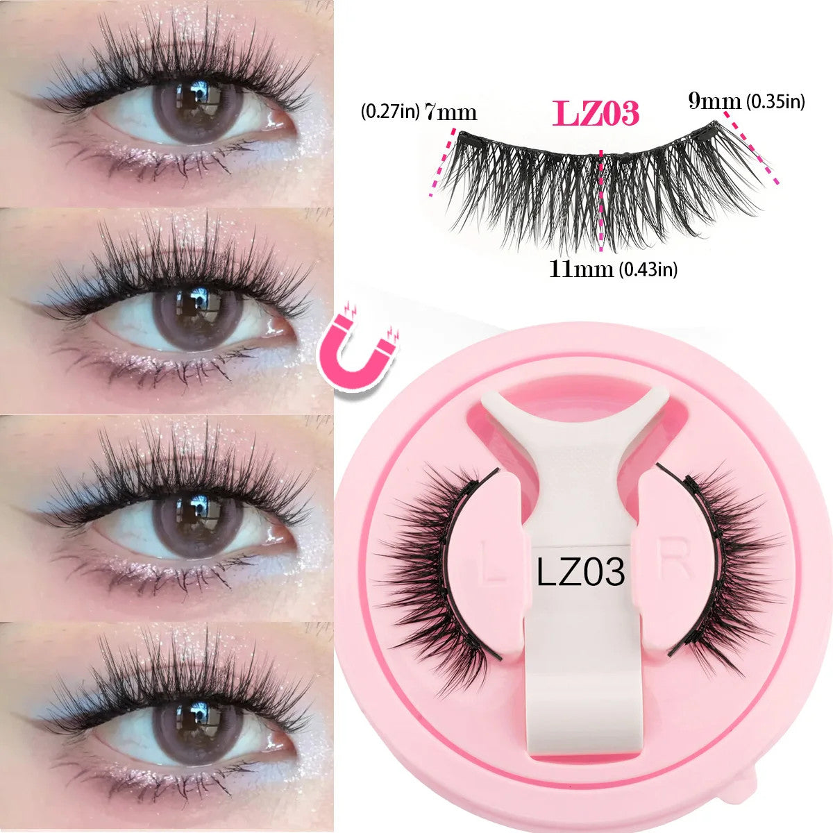 Magnetic 3D Mink Eyelash Kit - Reusable False Lash Set for Natural Look