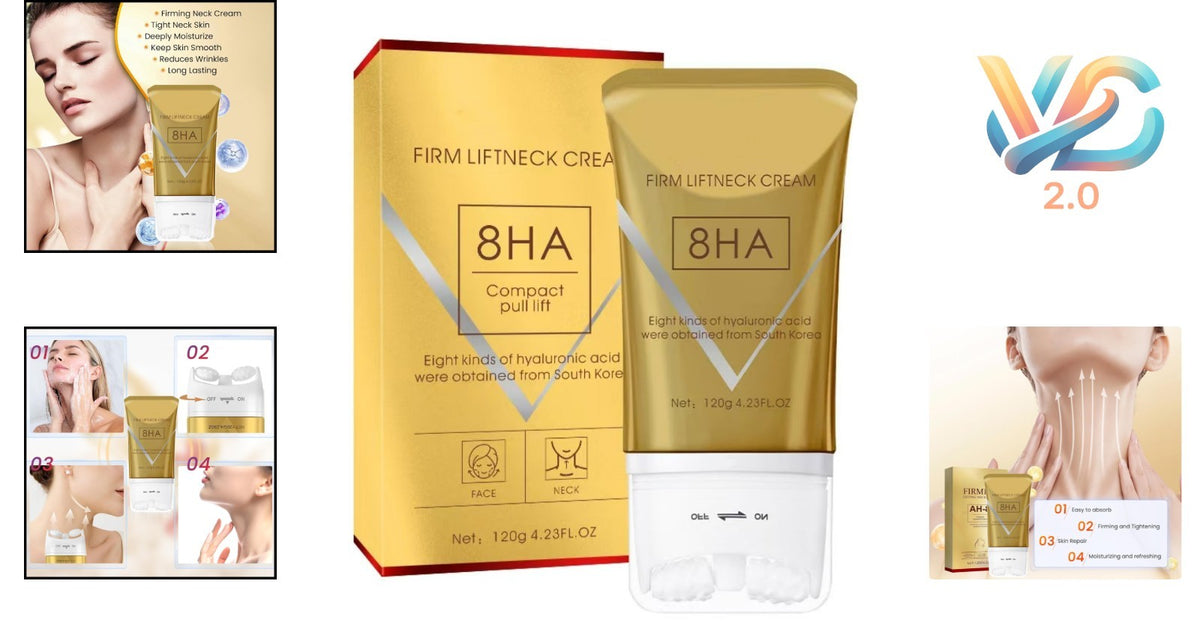 Firming Neck Cream with Roller for Wrinkles & Tightening - 4.2oz