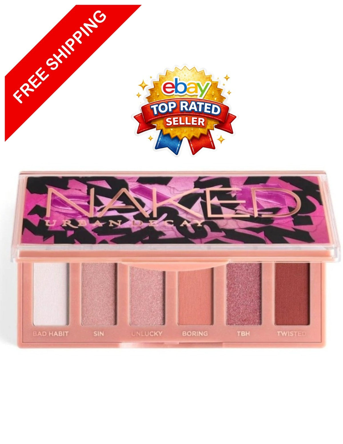 Mini Eyeshadow Palette - 6 Shades, Neutral & Sin Tones, Travel Size