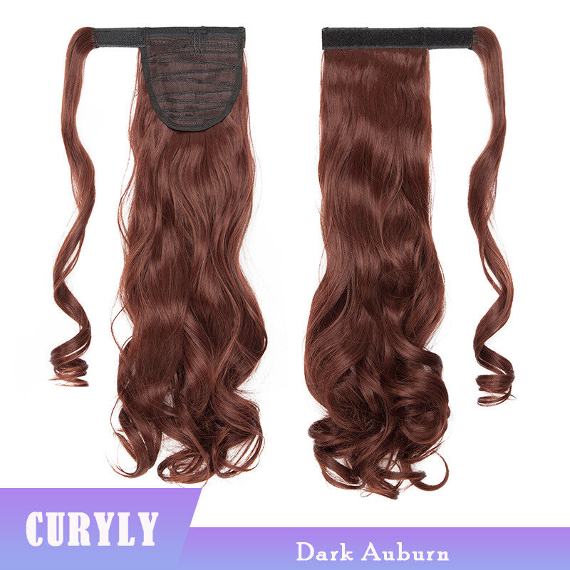 Thick Clip-In Ponytail Hair Extension - Fake Human Hair, Wavy & Straight
