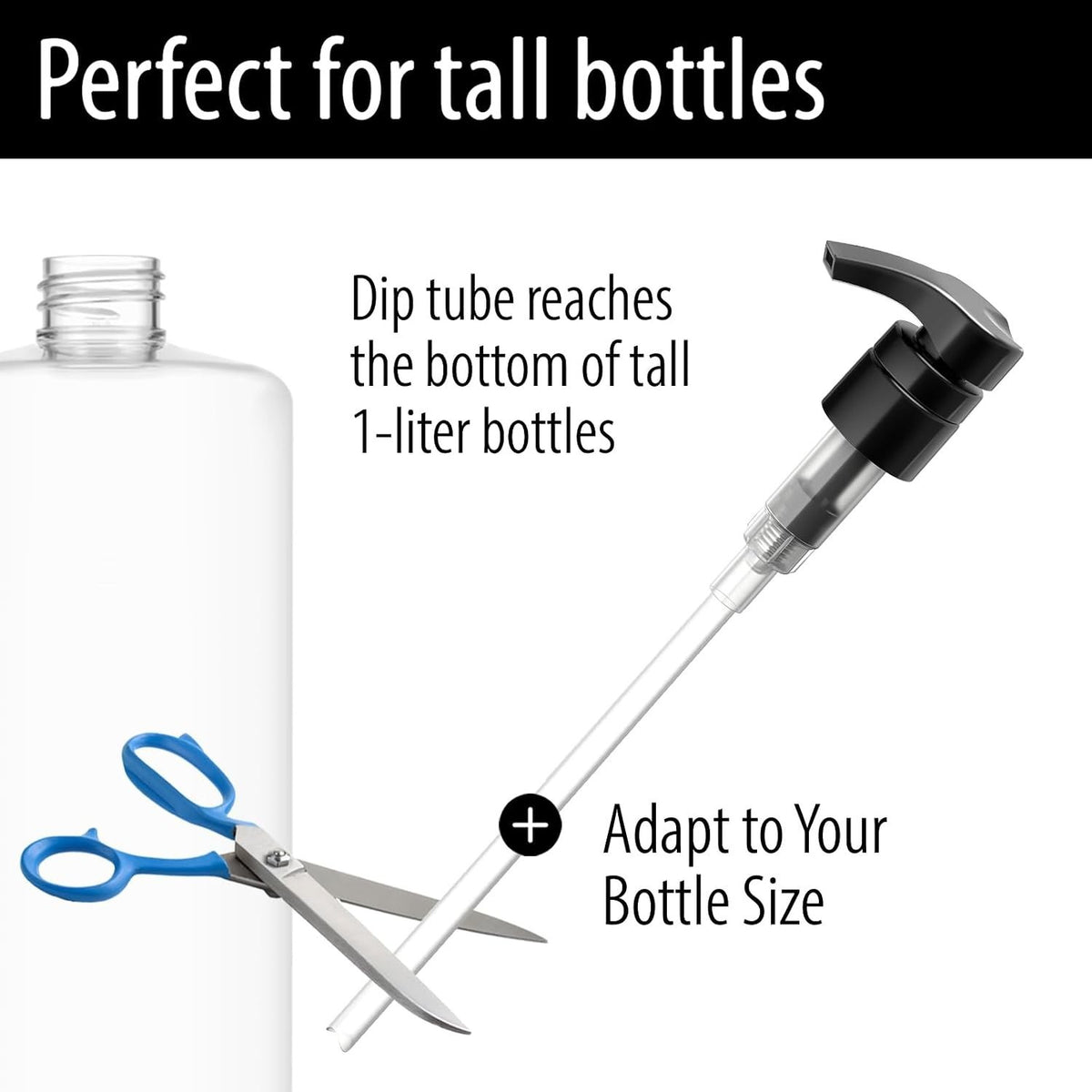 Professional Shampoo and Conditioner Dispenser Pumps - Black, 2-Pack