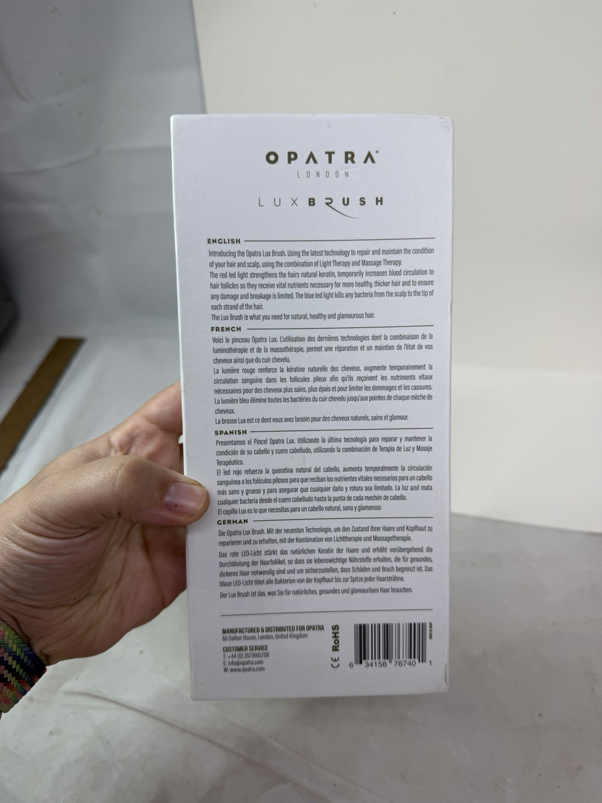 UNUSED Opatra Lux Brush Hair Scalp Treatment Vibrating Technology Red