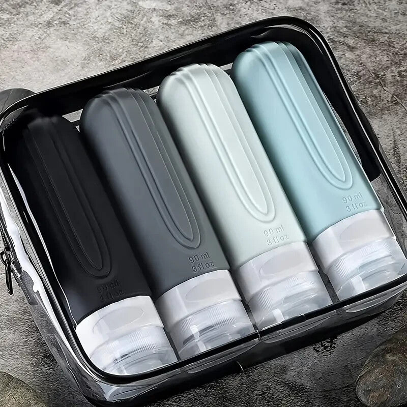 Travel Bottles Set TSA Approved Silicone Toiletry Containers 3oz Pack of 4