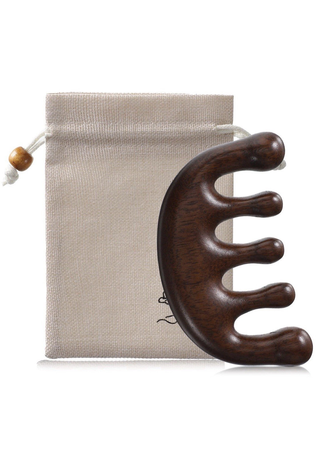 Wooden Scalp Massager & Gua Sha Comb Set for Hair Growth - 2 Pack
