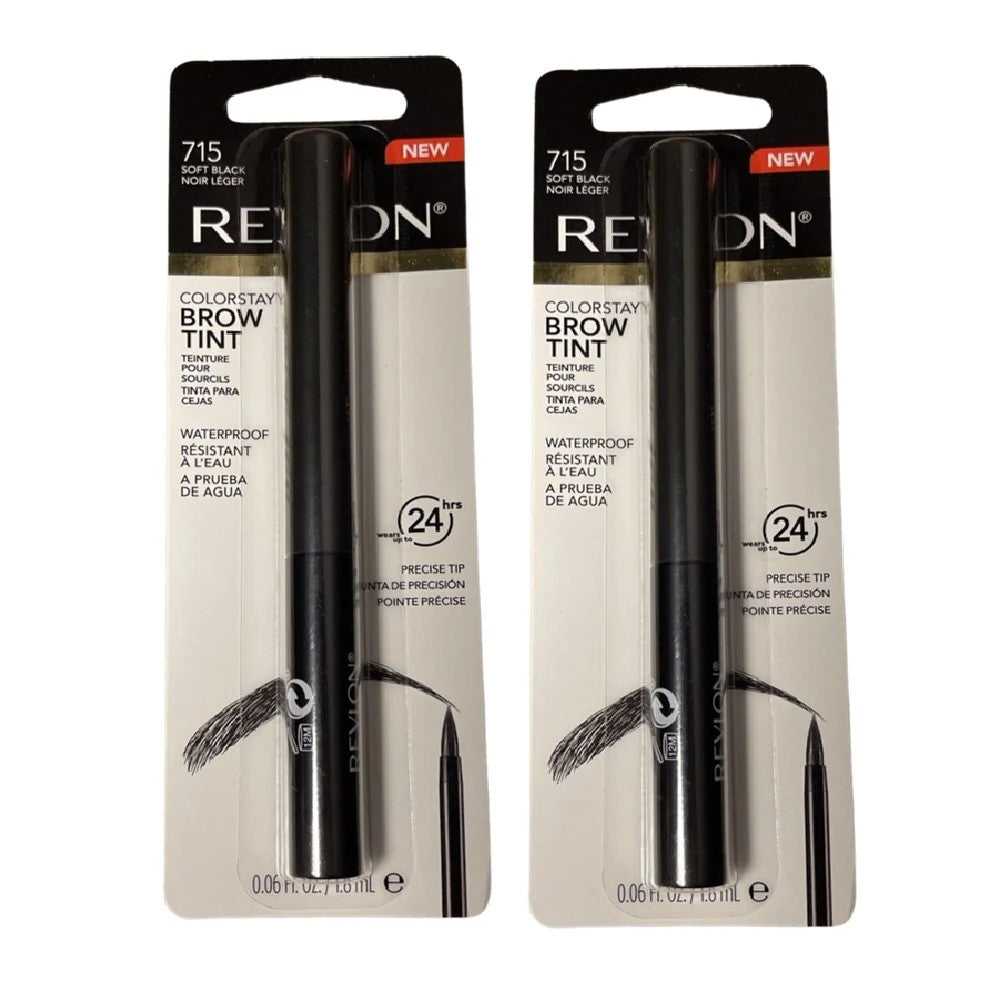 Revlon Colorstay Brow Tint Soft Black Pack of 2 - Precise Brow Coloring and Shaping