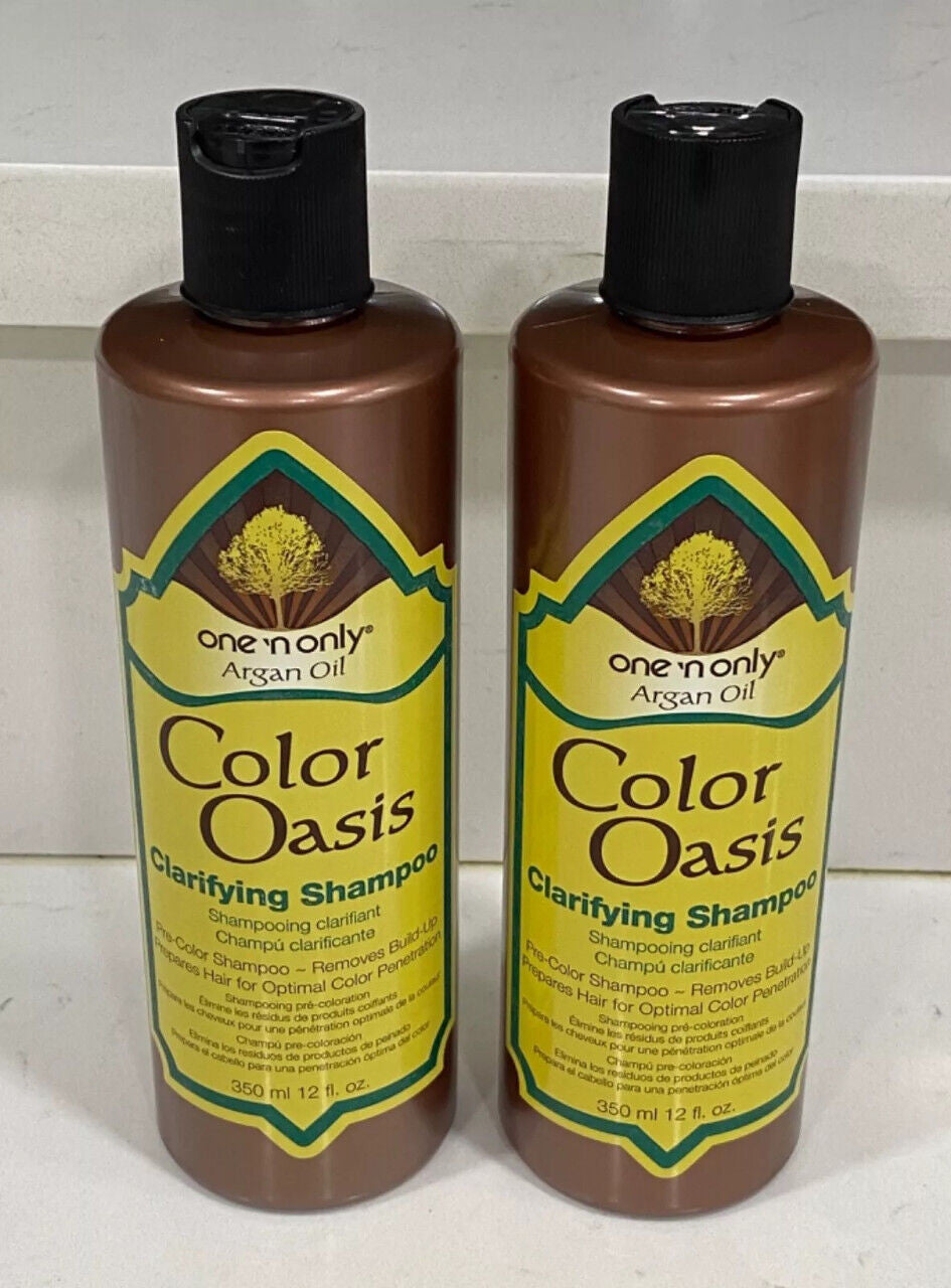 2-Pack Clarifying Shampoo with Argan Oil for Color Hair - Sulfate & Paraben Free