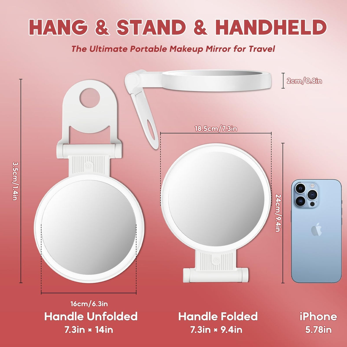 Adjustable 1X/30X Lighted Makeup Mirror with Brightness Control