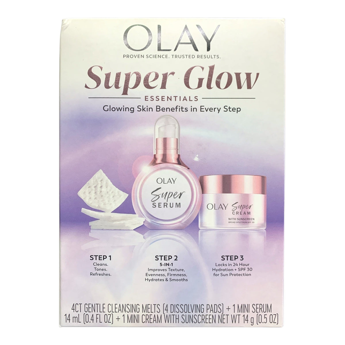 Olay Super Glow 3-Step Skincare System with Hydration & Anti-Aging