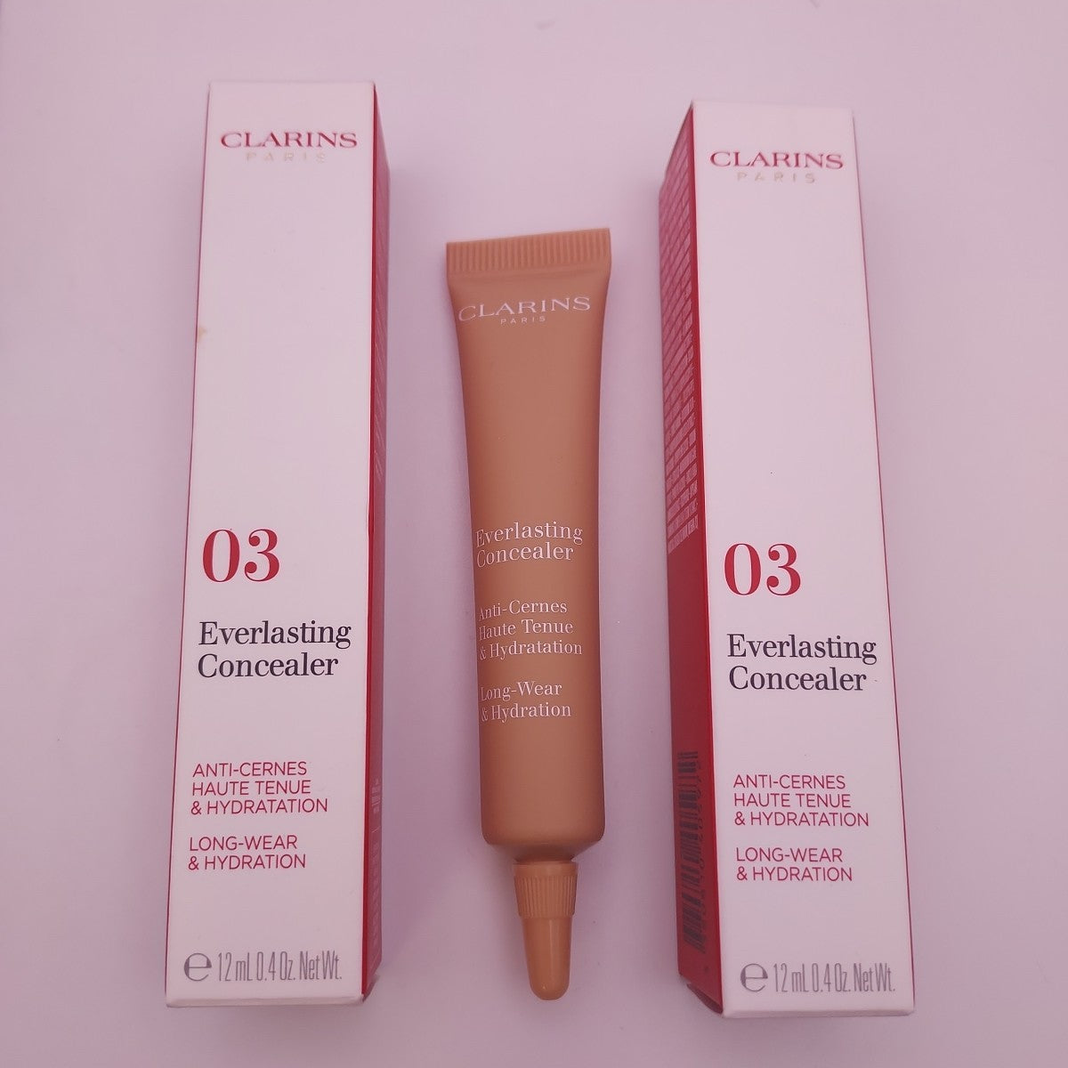 Clarins Everlasting Concealer 03 Medium Deep Long Wear Hydrating Makeup Set - 2 Pieces