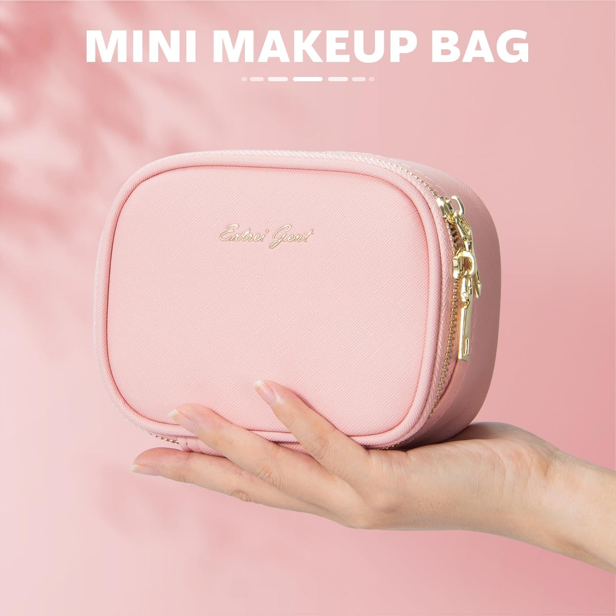 Mini Makeup Bag with LED Mirror Portable Travel Cosmetic Organizer